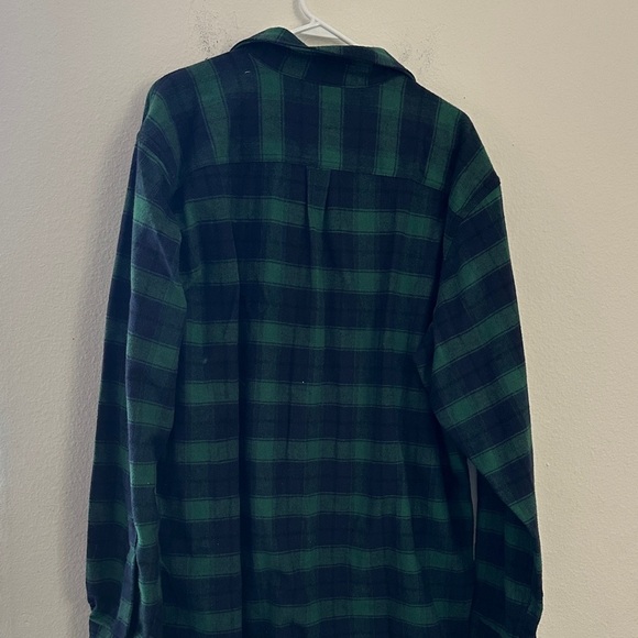 L.L. Bean Forest Green and Navy Plaid Shirt - Picture 4 of 4